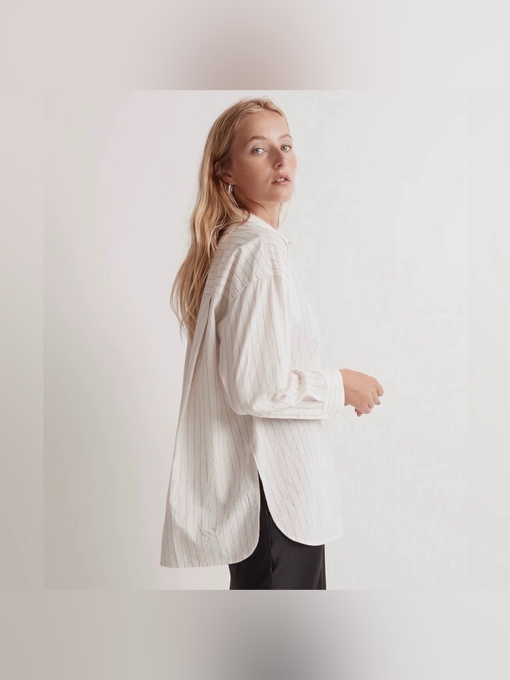 Madewell Signature Poplin Oversized Shirt in Stripe
